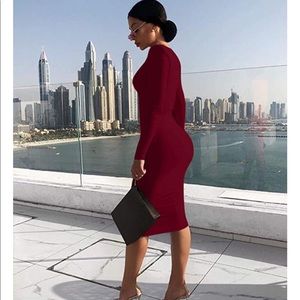 Banana Republic Burgundy Midi Dress